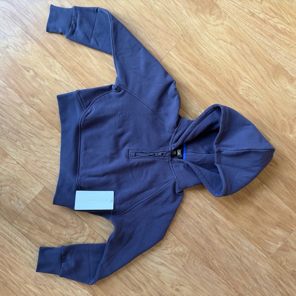 Simone Biles Athleta Girl All Day Half Zip Hoodie in Twilight (size S/7 small)